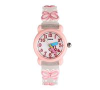 ele ELEOPTION Children's Watch Waterproof 3D Cute Cartoon Design Round Dial Silicone Rubber Jelly Color Watch Band Quartz Wristwatch for Little Xmas Girls Boy Kids Children (Butterfly, Pink1)