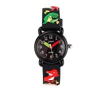 ele ELEOPTION Children's Watch Waterproof 3D Cute Cartoon Design Round Dial Silicone Rubber Jelly Color Watch Band Quartz Wristwatch for Little Xmas Girls Boy Kids Children (Dinosaur, Black)