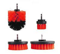ele ELEOPTION Drill Brush Electric Drill Scrub Brush Grout Power Scrubber Cleaning Brush Tub Cleaner Tool for Clean Bathtub, Grout, Bathroom Surface, Floor, Tile, Shower, Pack of 4 (Red, Pack of 4)