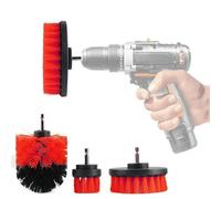 ele ELEOPTION Drill Brush Electric Drill Scrub Brush Grout Power Scrubber Cleaning Brush Tub Cleaner Tool, 2 Inch, 3.5 Inch, 4 Inch (Red, Pack of 3)