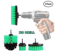 ele ELEOPTION Drill Brush Electric Drill Scrub Brush Grout Power Scrubber Cleaning Brush Tub Cleaner Tool, 2 Inch, 3.5 Inch, 4 Inch, Pack of 3, Green