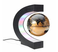 ele ELEOPTION Magnetic Floating LED Globe World Map LED Night Light Floating Globe Floating Floater Earth Globe Perfect Decoration for Office Kids Room Study Room (Gold Globe)