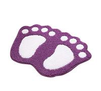 ele ELEOPTION Non-Slip Bath Mat, Super Water Absorbent Shower Mat, Soft Comfortable Bathroom Mat, Machine washable Bath Rug for Bathroom, Bedroom, Living Room (88x58cm, Purple)