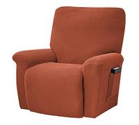 ele ELEOPTION Recliner Sofa Cover, Elastic Rest Chair Cover, Elastane Jacquard 4 Pieces, Elastic Cover for Recliner, Relax, Massage Chair (Caramel)