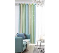 ele ELEOPTION Stars Blackout Curtains, Cut Out Stars Drapery with Eyelet, for Kids Girls Bedroom Living Room Colorful Double Layer Star Window Curtains, 1 Panel (Green, 53" W x 63" L (134x160cm))