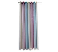 ele ELEOPTION Stars Blackout Curtains, Cut Out Stars Drapery with Eyelet, for Kids Girls Bedroom Living Room Colorful Double Layer Star Window Curtains, 1 Panel (Purple, 53" W x 108" L(134x270cm))