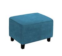 ele ELEOPTION Stretch Ottoman Cover, Foot Stool Cover, Spandex Ottoman Stretch Slipcover, Removable Washable Ottomans Stool Protector Cover (Large, Peacock Blue)