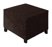ele ELEOPTION Stretch Ottoman Covers, Square Footstool Cover, Velvet Jacquard Removable Washable Stretch Pouffe Cover Anti-Slip Dust-proof Ottoman Slipcover, X Large (69-81cm), Chocolate