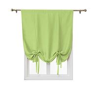 ele ELEOPTION Tie-Up Simple Blackout Curtain, Rod Pocket Thermal Insulated Room Darkening Roman Shade for Bedroom Living Room Kitchen Small Window (Green, 80x120cm)