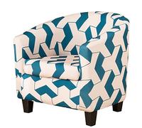 ele ELEOPTION Tub Chair Covers 2 Piece Set - Upgraded 2 IN 1 Design Bucket Chair Covers High Stretch Printed Soft Club Chair Covers Armchair Slipcovers for Dining Living Room Cafe Bar Office Reception (Print 14)