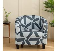 ele ELEOPTION Tub Chair Covers 2 Piece Set - Upgraded 2 IN 1 Design Bucket Chair Covers High Stretch Printed Soft Club Chair Covers Armchair Slipcovers for Dining Living Room Cafe Bar Office Reception (Print 18)