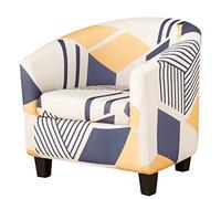 ele ELEOPTION Tub Chair Covers 2 Piece Set - Upgraded IN 1 Design Bucket High Stretch Printed Soft Club Armchair Slipcovers Cafe Bar Office Reception (Print 13), One Size, (WBYT)