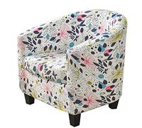 ele ELEOPTION Tub Chair Covers 2 Piece Set - Upgraded IN 1 Design Bucket High Stretch Printed Soft Club Armchair Slipcovers Cafe Bar Office Reception (Print 22), One Size, (WBYT)