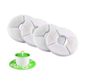 ele ELEOPTON Replacement Softening Water Fountain Filters, Premium Cotton Activated Carbon Pet Water Filter, Pack of 4