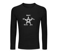 Ele Ments Pentagram Mens Funny Pagan Nature Retro Witchcraft Satan Men's 100% Cotton Tee Crewneck Unisex Long Sleeve T-Shirt Black XL