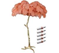 Ele Nordic Floor Lamp Lar Ostrich Feather Light Fixture with LED Bulbs Modern Standing Lights for Girls' Bedroom & Living Room 55x60cm