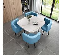 Ele Round Table with 4 Nested Chairs - Ideal for Recept Meetings & Smals - Perfect Negotiat Table for Offices & Retail Envirnts