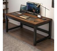 Ele Steel Trestle Writing Desk - Modern Cuter Table for Home Office Study & Gaming - Desktop Workbench for Productivi and Sle