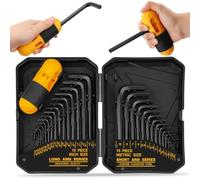 ELEAD 31-Piece Hex Key Set - Allen Wrench Set, SAE and Metric Allen Keys MM(0.7mm-10mm) SAE(0.028"-3/8) Heat-Treated, Torque Handle, High Leverage, Long & Short Keys, Easy Organization