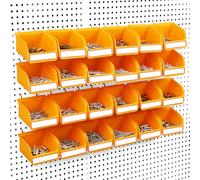 ELEAD Pegboard Bins Organizer Set 24-Pack - Durable Storage Tray for Screws, Nuts, Bolts, Hardware, Crafts, Accessories | Fits Standard Pegboards | 24 Labels for Garage Workshop Craft Room