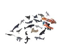 Eleage 20pcs Realistic Marine Animal Figures for Imaginative Play with 2 Diver Models for Kids and Sea Life Enthusiasts, Plastic