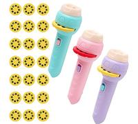 Eleage 3 Pack Kids Slide Projector Torch, Bedtime Story Projection Night Light, Early Educational Cognitive Projector Toy Set for Boys Girls Toddlers