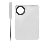 Eleage 304 Stainless Steel Makeup Spatula Palette Set Ergonomic Design for Mixing Foundation and Nail Art At Home or Salon with PU Leather Cover