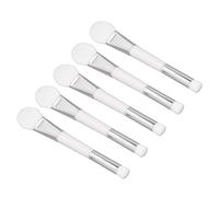 Eleage 5pcs Double Ended Makeup Brushes with Fiber Bristles for Facial Masks and Blackhead Removal Silicone Material