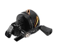 Eleage All Metal Closed Face Bowfishing Spincast Reel, Stainless Steel Round Bulb Hidden Internal Spool, Reversible Left & Right Handle Retrieve, Archery Bow Fishing Mod Tackle Accessory (Gold)
