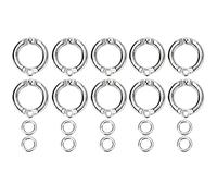 Eleage Bird Foot Rings for Parrots, Durable Metal Training Clips for Outdoor Activities, 10Pcs Set Suitable for Feathered Friends, Alloy Material (Size 9(ID 18.9mm / 0.74in C 59.5mm / 2.34in) 16mAh)