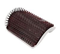 Eleage Cat Self Groomer Brush for Cats with Massage Function Durable Plastic Wall Corner Design 12.6x8.3cm (Coffee)