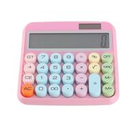 Eleage Colorful Calculator Mechanical Keyboard for Home School Office Easy to Use 12 Digit Display ABS Retro Design (Pink)