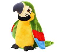 Eleage Electric Talking Repeat Parrot Plush Toy, Animated Waving Wings Recording Interactive Stuffed Bird, Educational Play Gift for Toddlers Boys Girls (b)