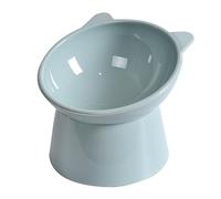 Eleage Elevated Tilted Neck Support Cat Feeding Bowl, Nordic Food-Grade Plastic Pet Dish, Ergonomic Raised Feeding Station for Cats & Small Dogs Food Water (Blue Grey)