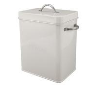 Eleage Farmhouse Laundry Powder Container with Spoon Lid for Laundry Detergent Rice Pet Food Sturdy Metal Design 20x16x11.7cm (Milky White)