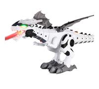 Eleage Mist Spraying Robot Dragon Toy, Kids Walking Dinosaur Fire Breathing Water Spray with Lights and Sounds (White)