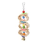 Eleage Pet Bird Toy Interactive Rattan Balls Jingle Bell Chew Toys for Parrots 20cm Wood Design 1 Unit
