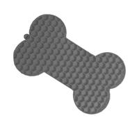 Eleage Pet Slow Feeding Pad Flexible Bone Shape Silicone Licking Mat for Dogs - Promotes Eating, Easy to Clean, Non-Slip Design (Gray)