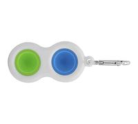 Eleage Push Bubble Keychain Toy Portable Stress Relief Silicone Hand Toys for Students and Office Workers 8x3.8cm 1 Count (Green+Blue)