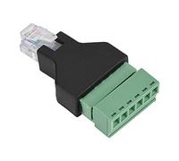 Eleage RJ12 Connector Adapter for Ethernet 6P6C Male to Screw Terminal Connection, Durable High-Impact Plastic, Compact Design, 1 Piece