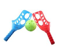 Eleage Toss and Catch Scoop Ball Set, Lacrosse Style Catching Game Racket, Portable Outdoor Lawn Beach Sport Toy, Interactive Family Game for Kids and Adults (Blue&Red)