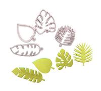 Eleage Tropical Leaves Cookie Cutter Set, Easy Release Palm Leaf Mold, Perfect for Fun Luau Cake Decorating, 4 Pcs, Durable Plastic