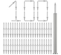 Eleanly 100PCS Double Head Skirting Thread Seamless Nail Skirting Line Without Marks Nail Skirting Line Special Hidden Nails with Nail Specific Sleeve Tool for TV Backdrop Furniture Sofa Headboards