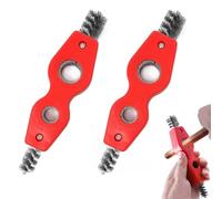 Eleanly 2 PCS Copper Pipe Cleaner Deburring Brush Pipe Reamer Tool for Copper PVC PPR Pipe and soft steel Tubing Plumbers Brass Aluminum Pipes (Red)