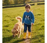 Eleanor Charles Boys The Cow Intarsia Jumper - Blue - Size: Age 2-3