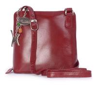 Catwalk Collection Handbags - Women's Medium Leather Cross Body Bag - Shoulder Bag With Long Adjustable Strap - Eleanor - Red