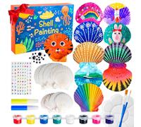 Eleanore's Diary Kids Sea Shell Painting Kit - Arts & Crafts Painting Gifts | DIY Creative Craft Activities Toys for for Boys Girls Age 5 6 7 8 9 10 11 12 Year Old - Birthday Christmas Rainy Day Gifts