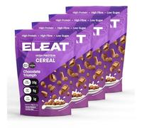 ELEAT | High Protein Low Sugar Vegan Cereal | High Fibre Healthy Gluten Free Breakfast | Complete Plant Protein | Low GI Carbs for Sustained Energy & Muscle Recovery | 4 x 250g (Chocolate Triumph x 4)
