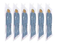 Elebac Hanging Vacuum Storage Bags for Clothes, 6 Large Vacuum Sealer Space Saver Bags for Clothes, Vacuum Compression Garment Bags for Closet Orgainzer, Coat, Jacket, with Hanger Hook