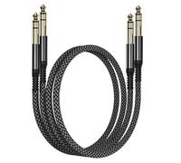 Elebase 1/4 Inch TRS Instrument Cable 1M 2-Pack,Straight 6.35mm Male Jack Stereo Audio Interconnect Cord,6.35 mm Balanced Line for Electric Guitar,Bass,Keyboard,Mixer,Amplifier,Amp,Speaker,Equalizer
